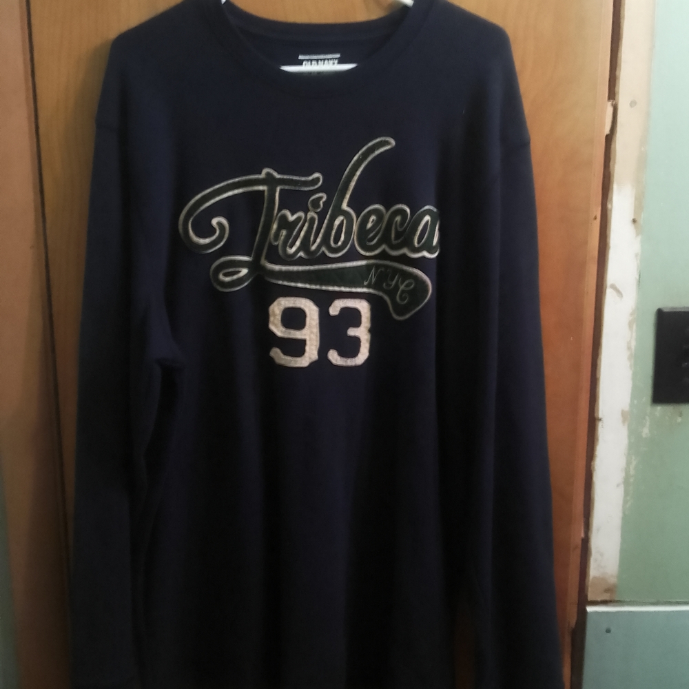 Navy Blue Men's Old Navy Tribeca NYC 93 Thermal Blue Sweater‎ Size XXL